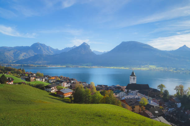 Spherical panorama of Altausseer see, Austria, Salzkammergut
