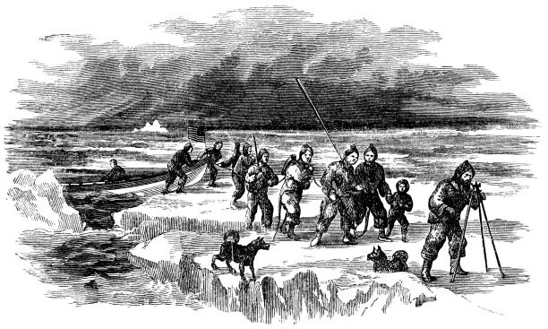istock Charles Francis Hall Surveying Greenland during the Polaris Expedition - 19th Century 1443353148