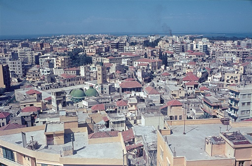 Beirut, Lebanon, 1965. City view of Beirut towards the sea.