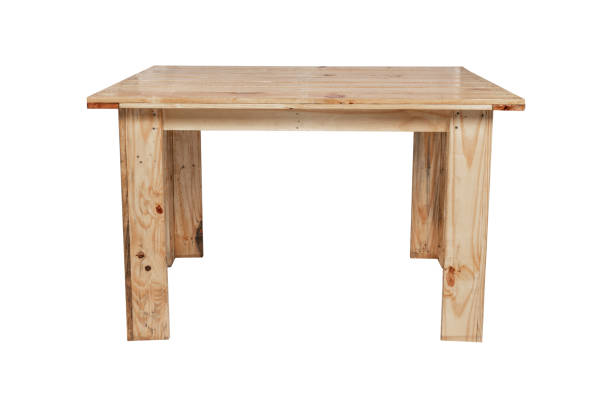 istock wooden table isolated on white 1443354282