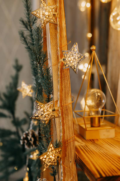 istock Luminous garland in the Christmas interior 1443355004