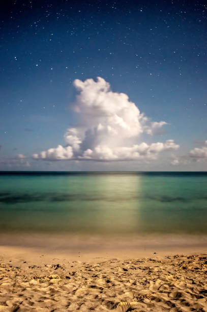 Cuba beach cloud night stock photo
