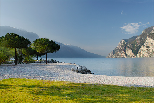 Beautiful Attersee lake landscape in Austrian Alps.