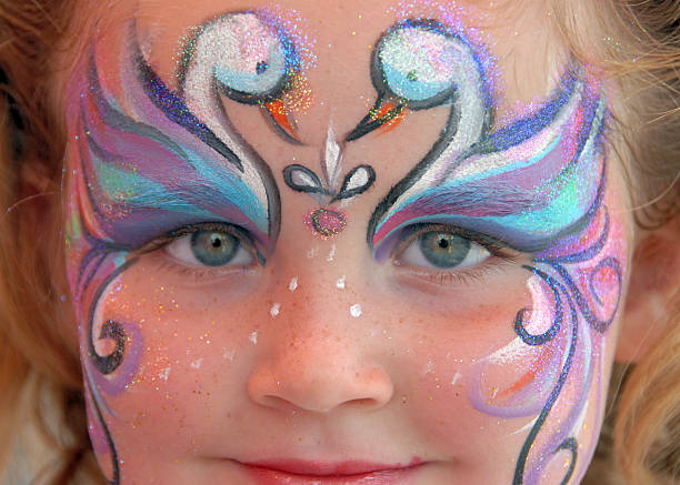 Asian Girl with butterfly face painting