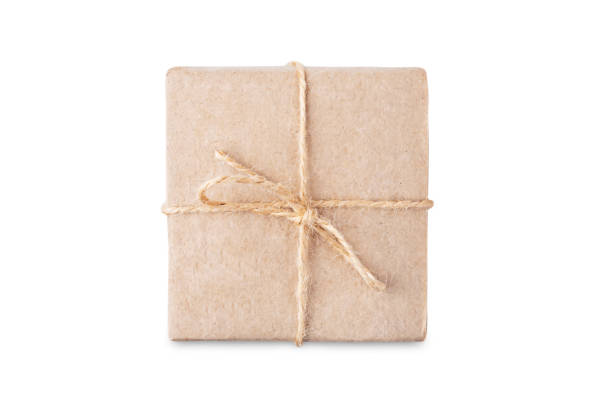 istock Organic square gift box on a white isolated background 1443363271