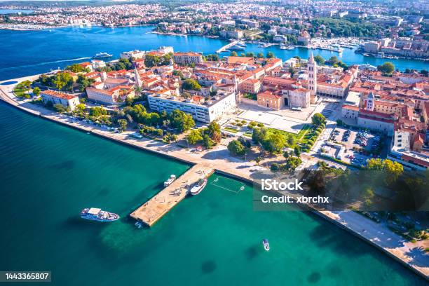 City Of Zadar Historic Center And Waterfront Aerial Panoramic View Stock Photo - Download Image Now