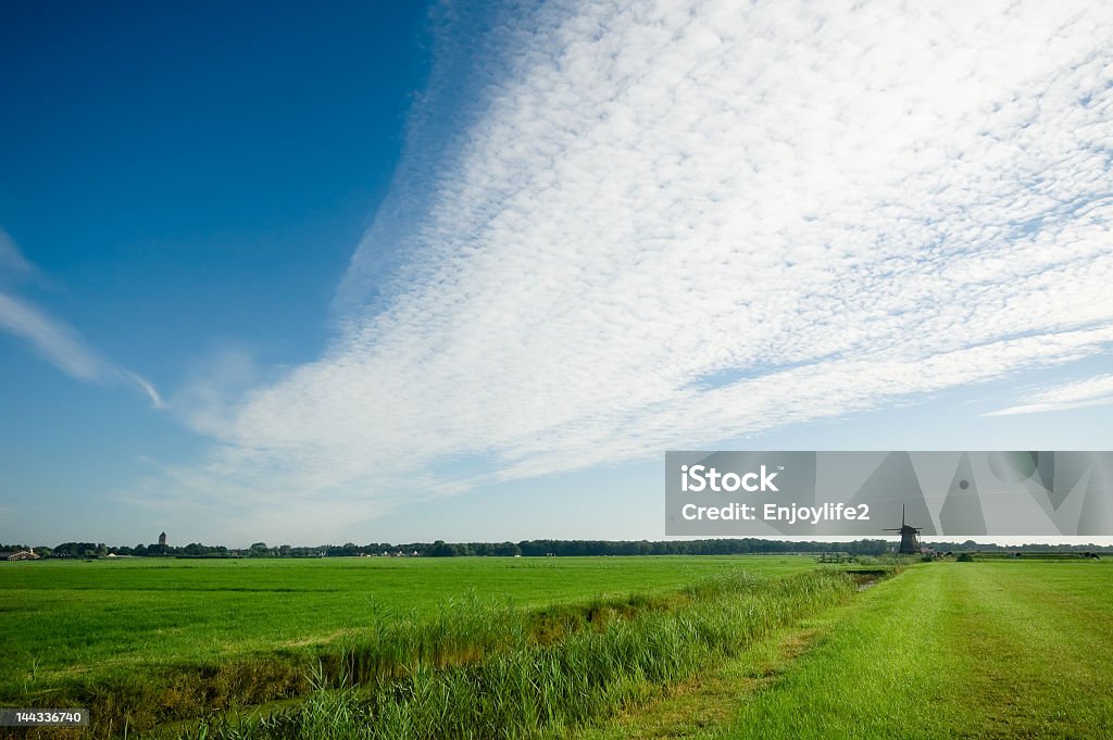 Damaged photograph of snow and sky wide view of a dutch landscape and a windmill in the distance Agriculture Stock Photo