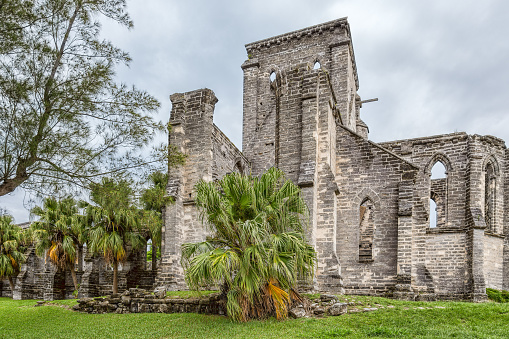 The Unfinished Church in Saint George, Bermuda. This is a church that began being built in 1874. However, it was never completed.