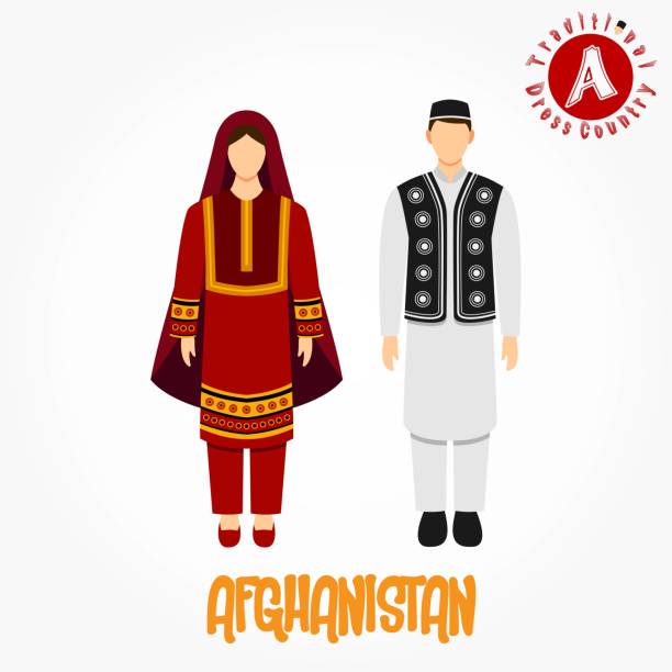 ilustraciones, imágenes clip art, dibujos animados e iconos de stock de conjunto de personajes de dibujos animados del alfabeto con ropa tradicional. a para el afganistán. - afghanistan person