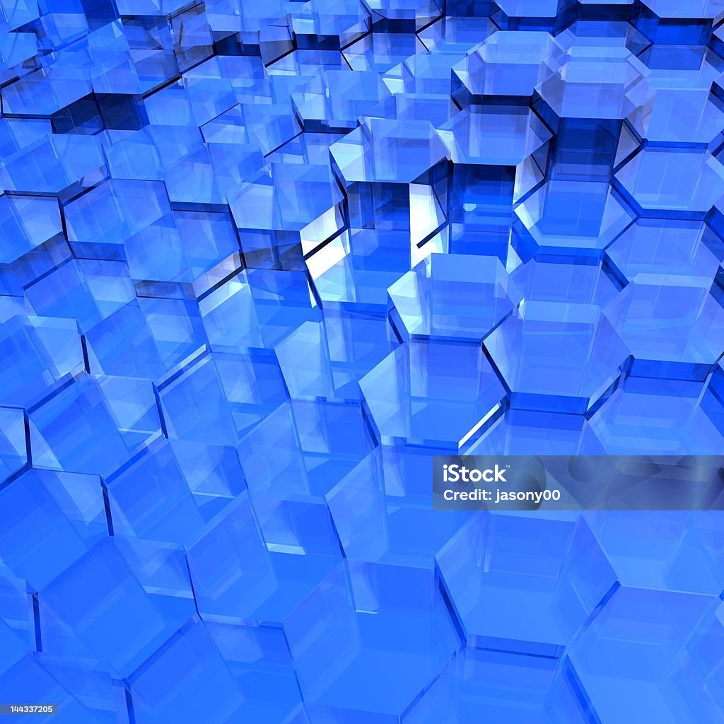 청색 반투명 Hexagons - 로열티 프리 추상적인 스톡 사진