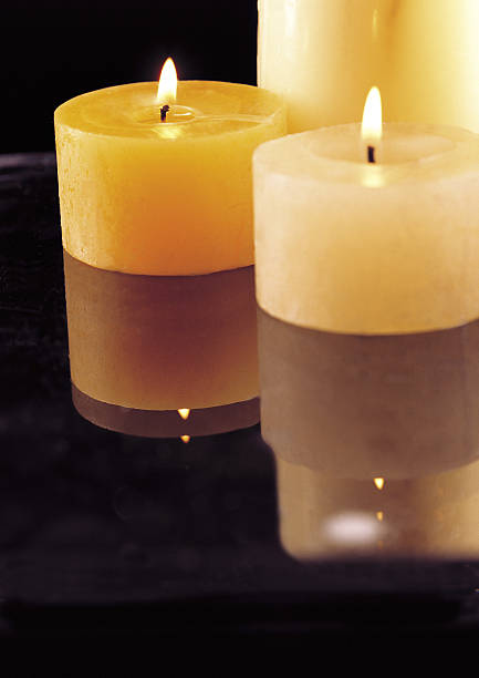 two candle stock photo