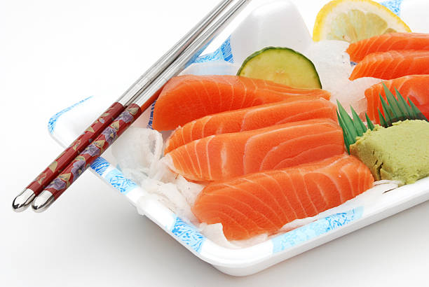 sushi sashimi lunch box and chopsticks