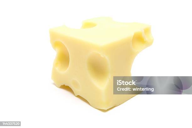 Piece Of Cheese Stock Photo - Download Image Now - Block Shape, Cheese, Chopped Food
