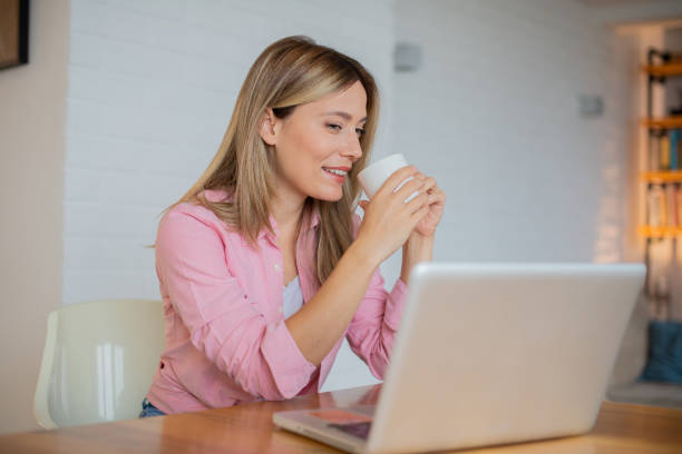 istock Young woman working from home 1443375557