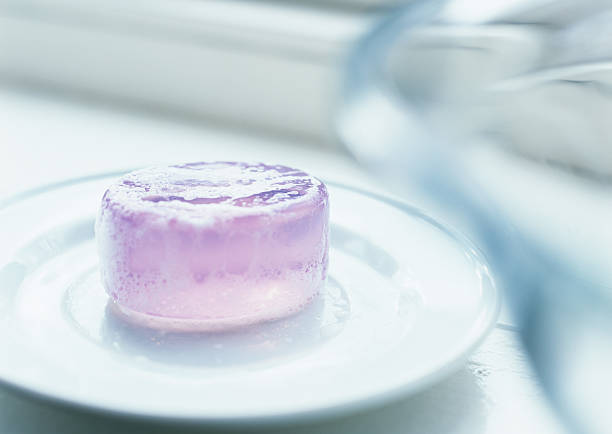 fuocus purple soap stock photo