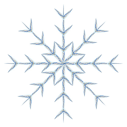 Abstract image snowflake by different patterned lines in trendy wintry muted hues. Icon. Isolate Good for banner, icon, postcard, poster, label, greeting, background, brochure, price tag. Vector. EPS