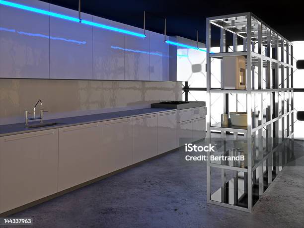 Foto de Hyper Cozinha Moderna 2 e mais fotos de stock de Acender - Acender, Apartamento Tipo Loft, Armação de Construção