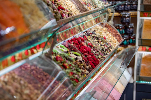 istock Colourful Dried tea leaves on display 1443380149
