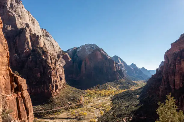 View from the beginning of Angels Landing in Zion National Park in November.