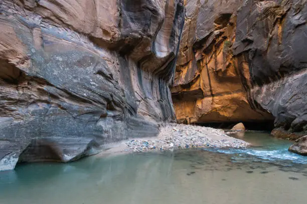 The Narrows in Zion National Park in the fall