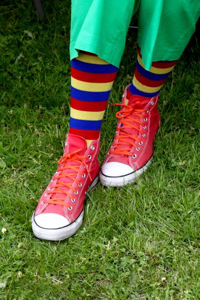 istock Pair Of Clown Shoes 1443382308