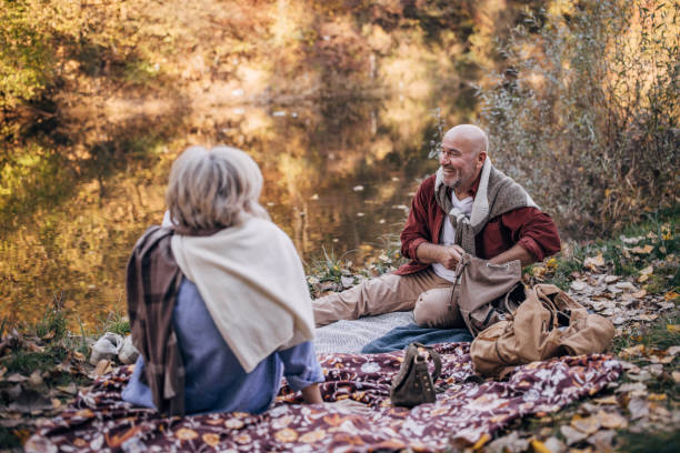 istock Mature couple relaxing in nature 1443383319