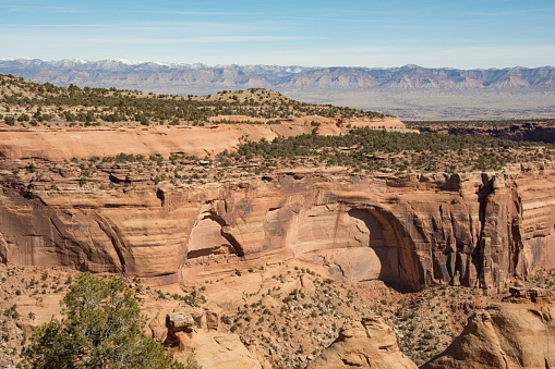 Desert mountains and red rock cliffs in Colorado