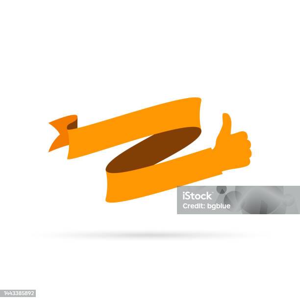 Orange Text Ribbon Orange Ribbon Isolated On White Background Design Element Stock ...