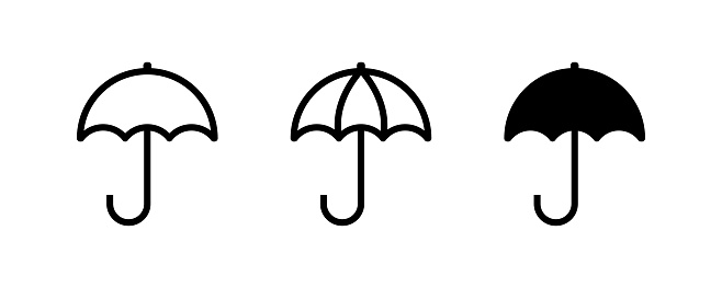 Umbrella icon. Parasol symbol. Vector isolated sign.