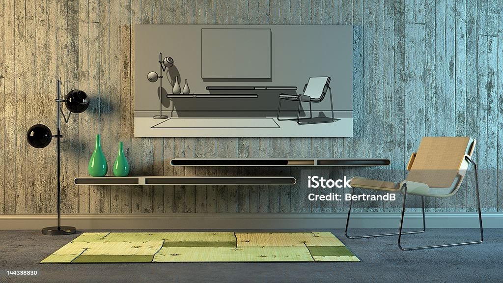 Scandinavo interno minimalista - Foto stock royalty-free di Acciaio
