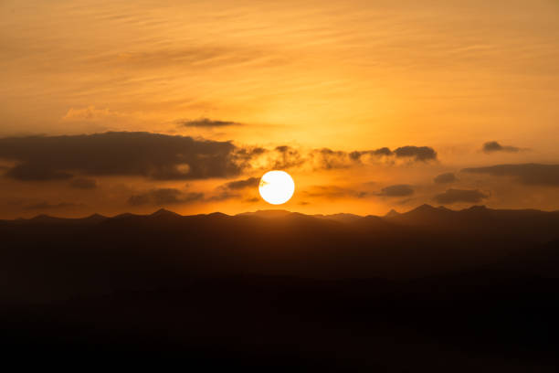 istock Panoramic sunset, magical colors of a sunset 1443388343