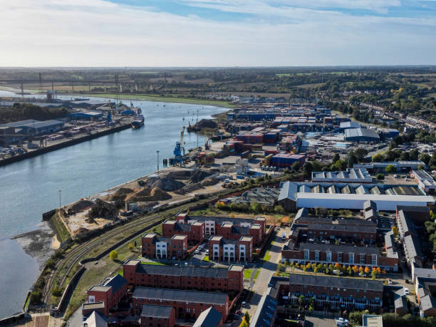 istock Commercial docks at Ipswich 1443389565