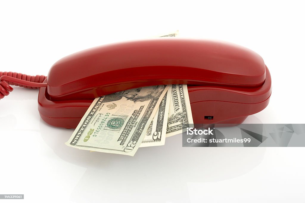 Telefone e dinheiro - Royalty-free Branco Foto de stock