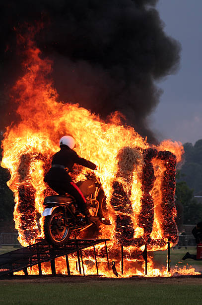 Flame Jumper stock photo