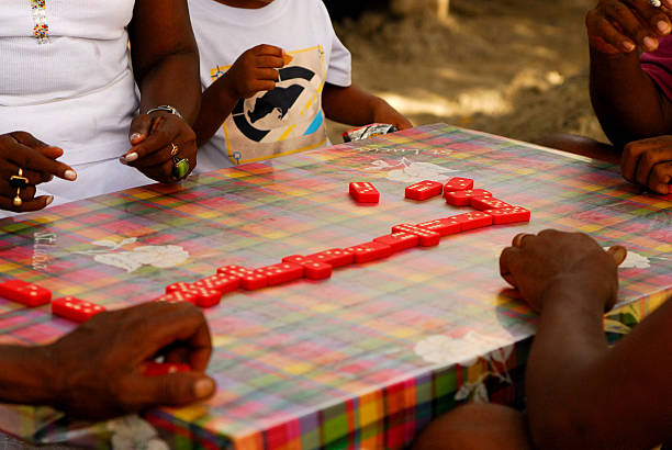 istock Playing dominos in the Caribbean shade 144339282