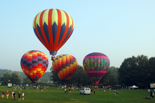 Hot air balloons at athe Pittsfield, New Hampshire hot air balloon festival