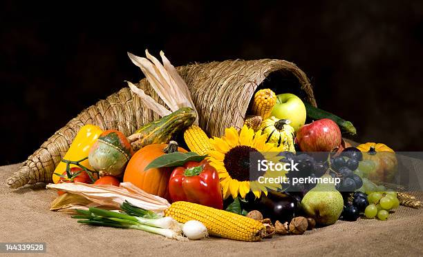 Cornucopia Stock Photo - Download Image Now - Abundance, Apple - Fruit, Autumn