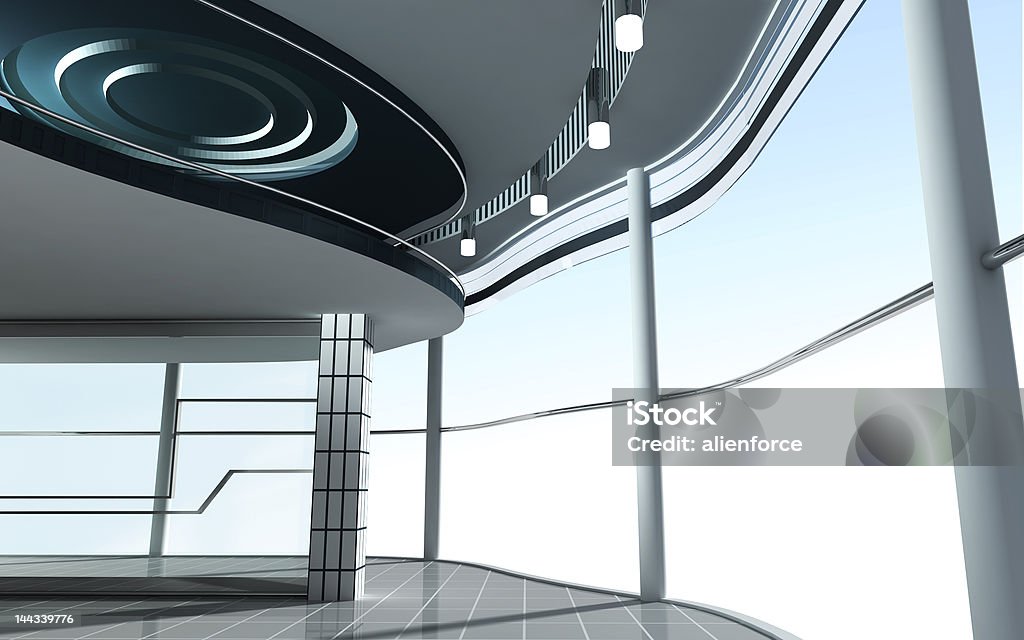 Moderne Architektur 3d render - Lizenzfrei Anzünden Stock-Foto