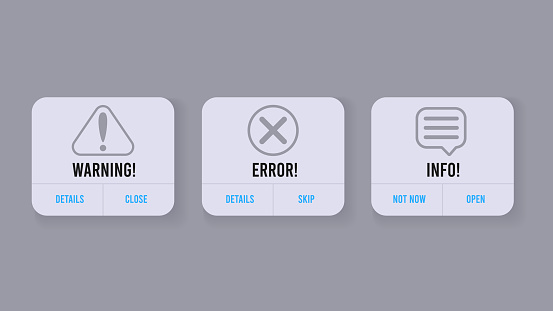 Warning Text Box Example Mobile App Notification Alert Popup Messages For Mobile App Design Warning Error ...