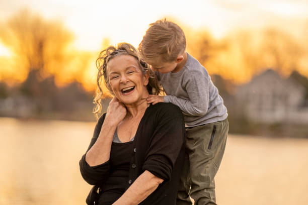 istock Grandmother and Grandson Outside 1443405026