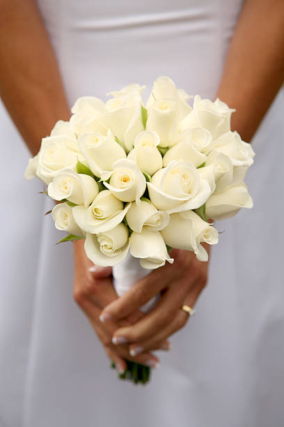 istock Bouquet of white roses 144341289