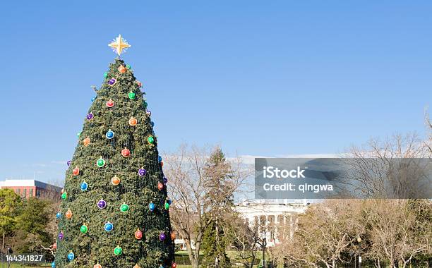 National Albero Di Natale Nella Parte Anteriore Della Casa Bianca Washington Dc - Fotografie stock e altre immagini di National Christmas Tree