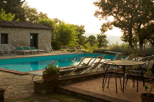 istock Villa pool in Chianti, Italy at sunset 144342313
