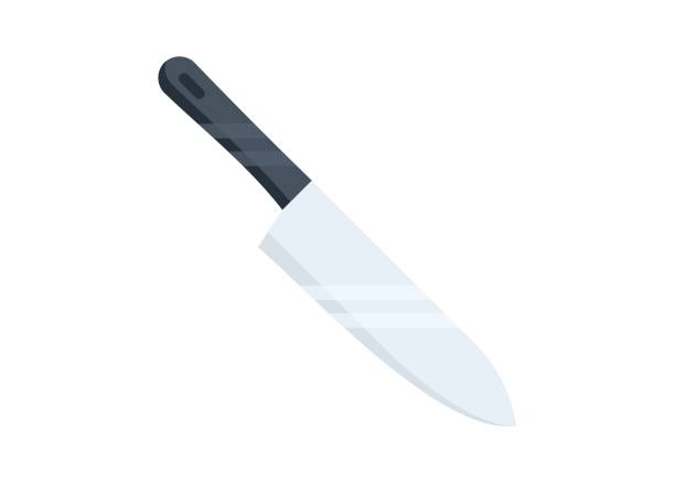 küchenmesser. einfache flache illustration. - knife table knife kitchen knife white background stock-grafiken, -clipart, -cartoons und -symbole