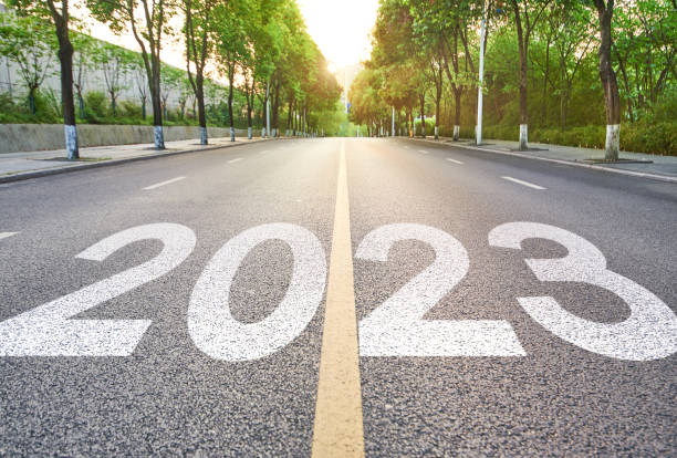 istock Highways with the number 2023 written on it 1443424968