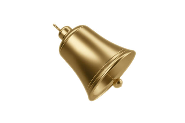 istock Gold Colored Jingle Bell Isolated On White Background 1443425052