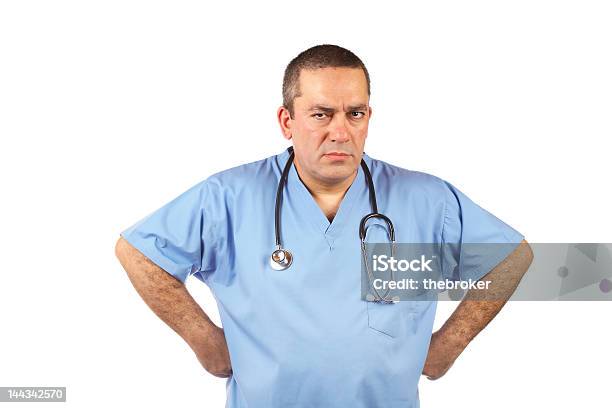 Angered Médico Foto de stock y más banco de imágenes de Enfermero - Enfermero, Gesticular, Hombres