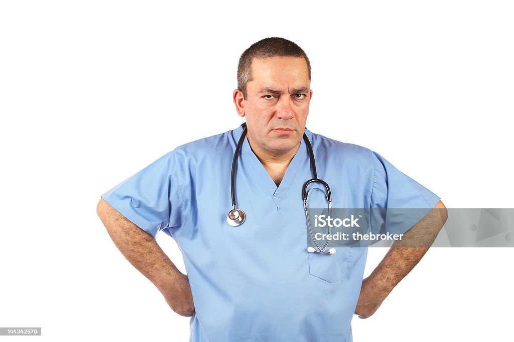 Affamata maschio medico - Foto stock royalty-free di Infermiere uomo