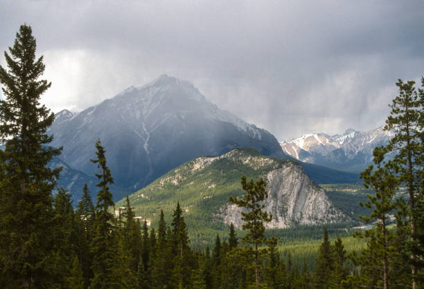 Banff National Park - Cascade Mountain & Rain Clouds - 1985
