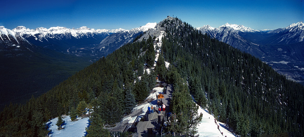 Banff National Park - Sulphur Mountain Panorama - 1985. Scanned from Kodachrome 25 slide.